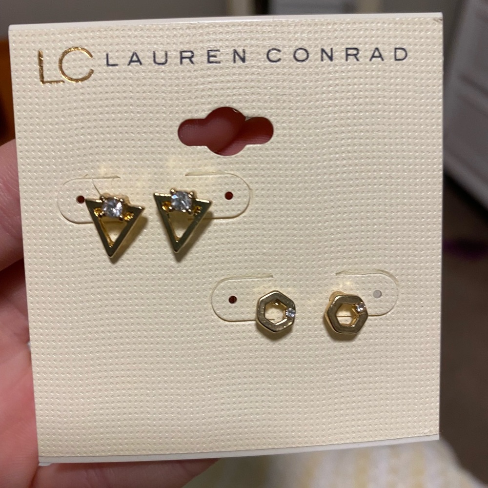 lauren conrad earring pack gold never worn!